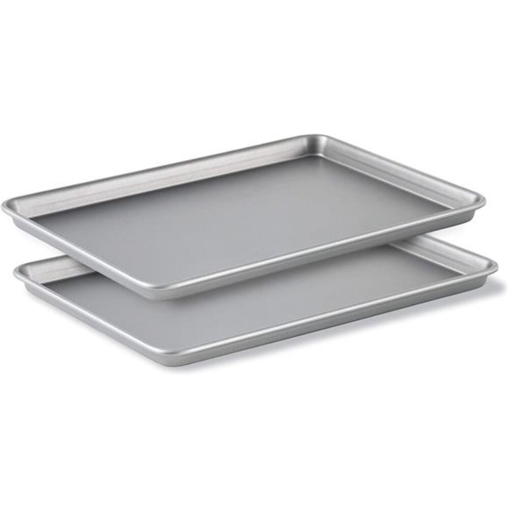Premium Nonstick Baking Pans Set of 2, 12 x 17 inch, Silverware, Heavy Gauge